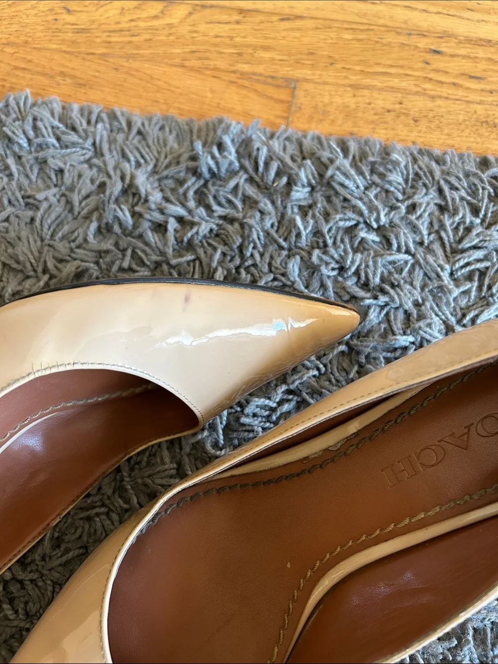 Coach FG1479 Beechwood Patent Leather Pointed Toe Pumps Size 7.5